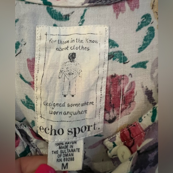 VINTAGE Echo Sport Flower Print Dress size Medium - Picture 4 of 4